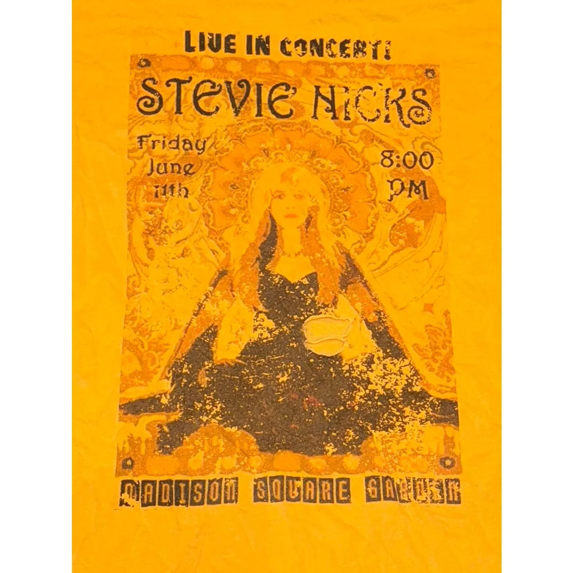 STEVIE NICKS Live June 11th 2009 Madison Square Garden Tee in Yellow Size 1X - Image 3
