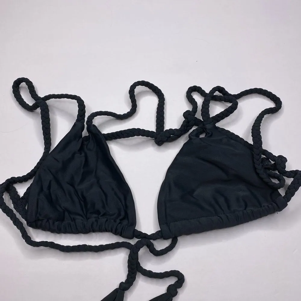 Beach Babe Bikini Top Braided Straps Size XS - Image 2