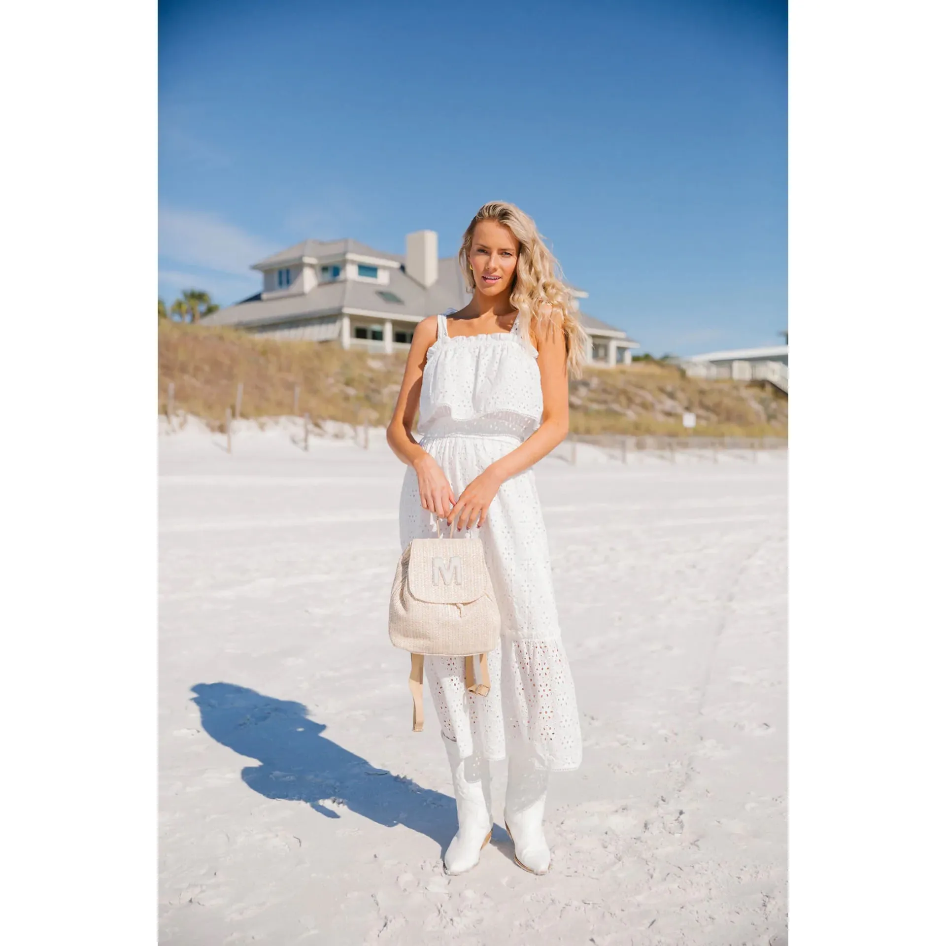 Like New  Eliza Eyelet Midi Dress S - Image 3