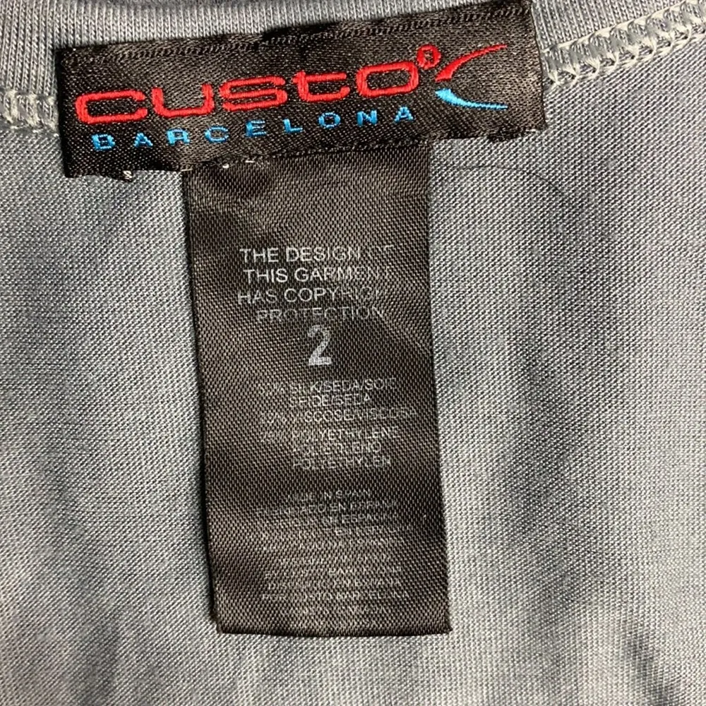 Custo Barcelona Shirt Floral Aplique Dress Size 2 Gray - Image 7