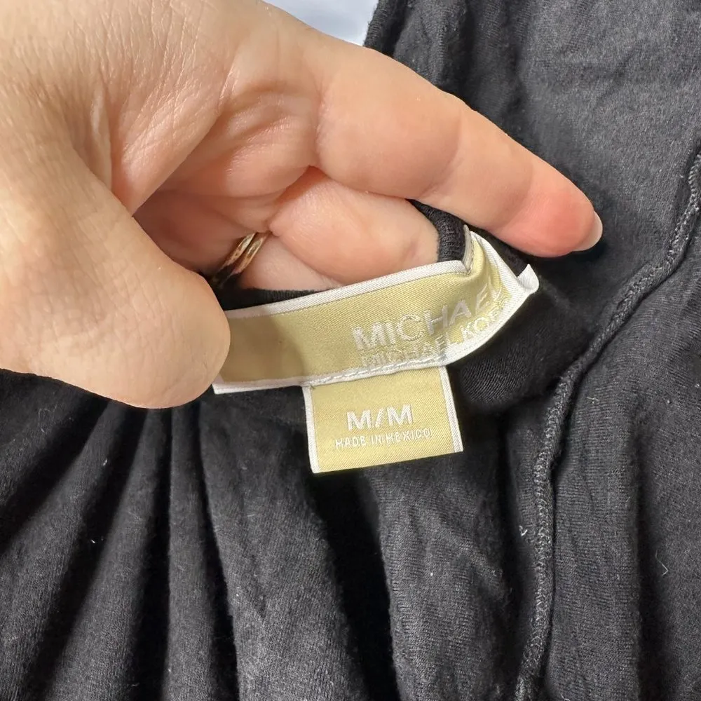 MICHAEL Michael Kors Black Ruffle SS Top Women's Medium - Image 4