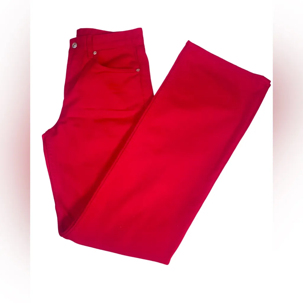 ZARA Red Mid Rise Straight Leg Jeans Z1975 Premium Denim SZ 4
New Without Tags - Image 4