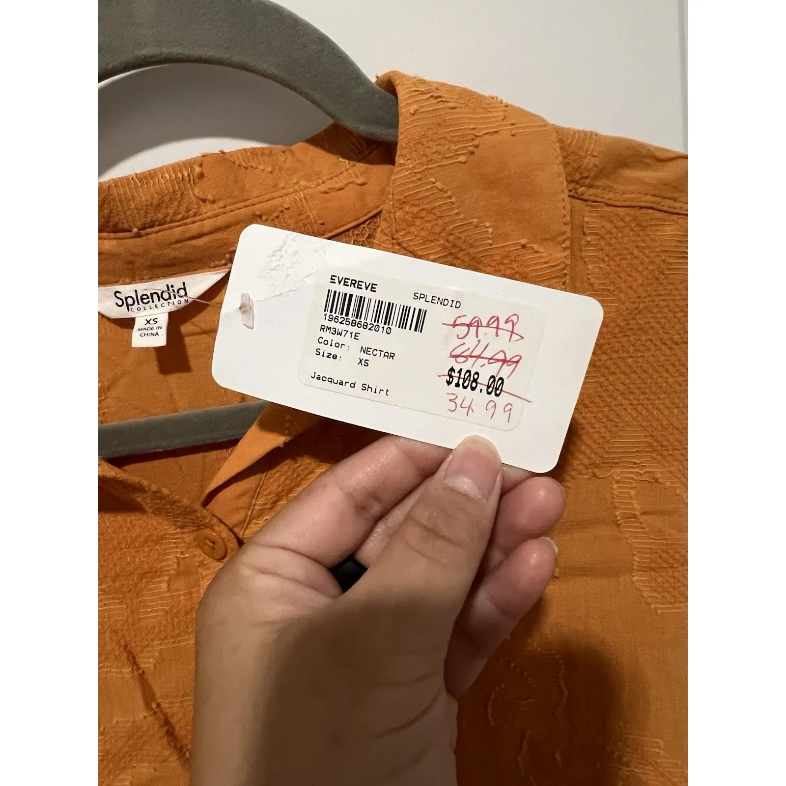 Splendid Collection Jacquard Shirt‎ Nectar Size XS - NWT - Image 4