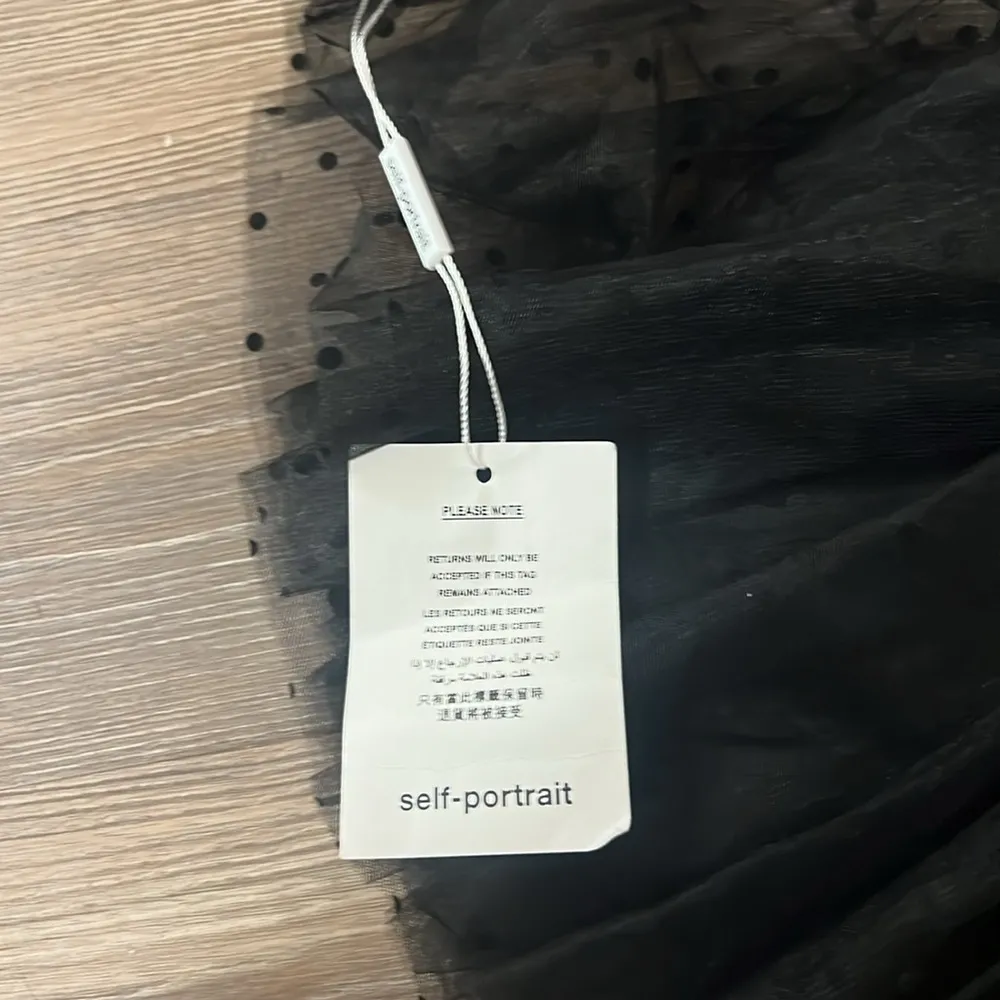 NWT Self Portrait Black Dot Mesh Mini Dress Size 2 - Image 8