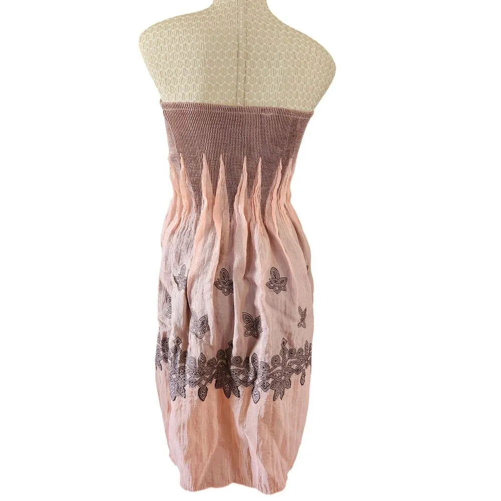 Lapis Anthropologie Womens Peach Ombre Fade Convertible Maxi Skirt/Dress Size OS - Image 2