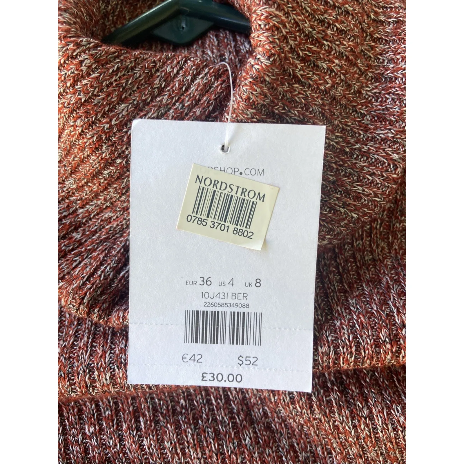 Topshop Brick Red Ribbed Knit Turtleneck Bodycon Sweater Dress Women 4‎ NEW NWT - Image 10