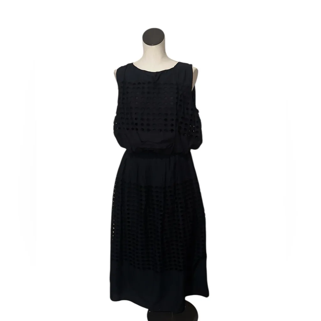 NWT $148 Jennifer & Grace 2PCS Set Eyelet Black Skirt Top Large - Image 3