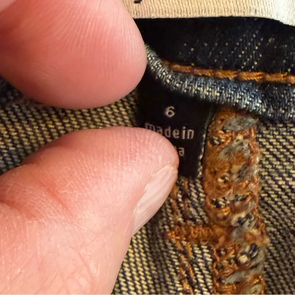 CAbi New Crop Straight Leg Dark Wash Mid Rise Jeans Style 5086 Size 6 - Image 3