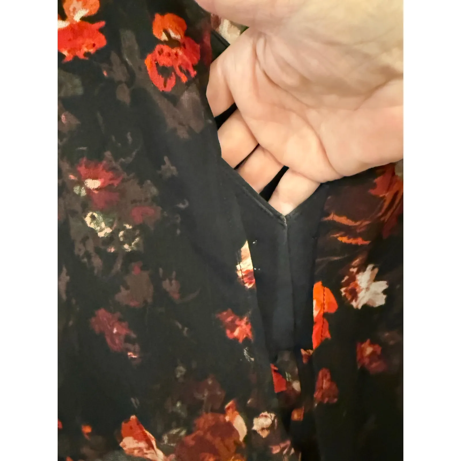 Wilfred Aritzia Talmont Sheer Chiffon Floral Bodysuit Black Women's Size XS - Image 5