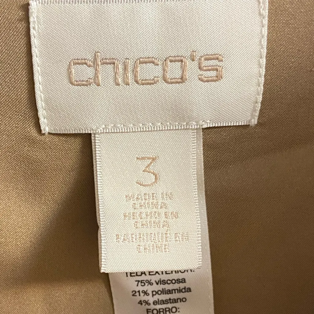 Chico’s jacket button front faux fur collar in camel XL Tan - Image 7