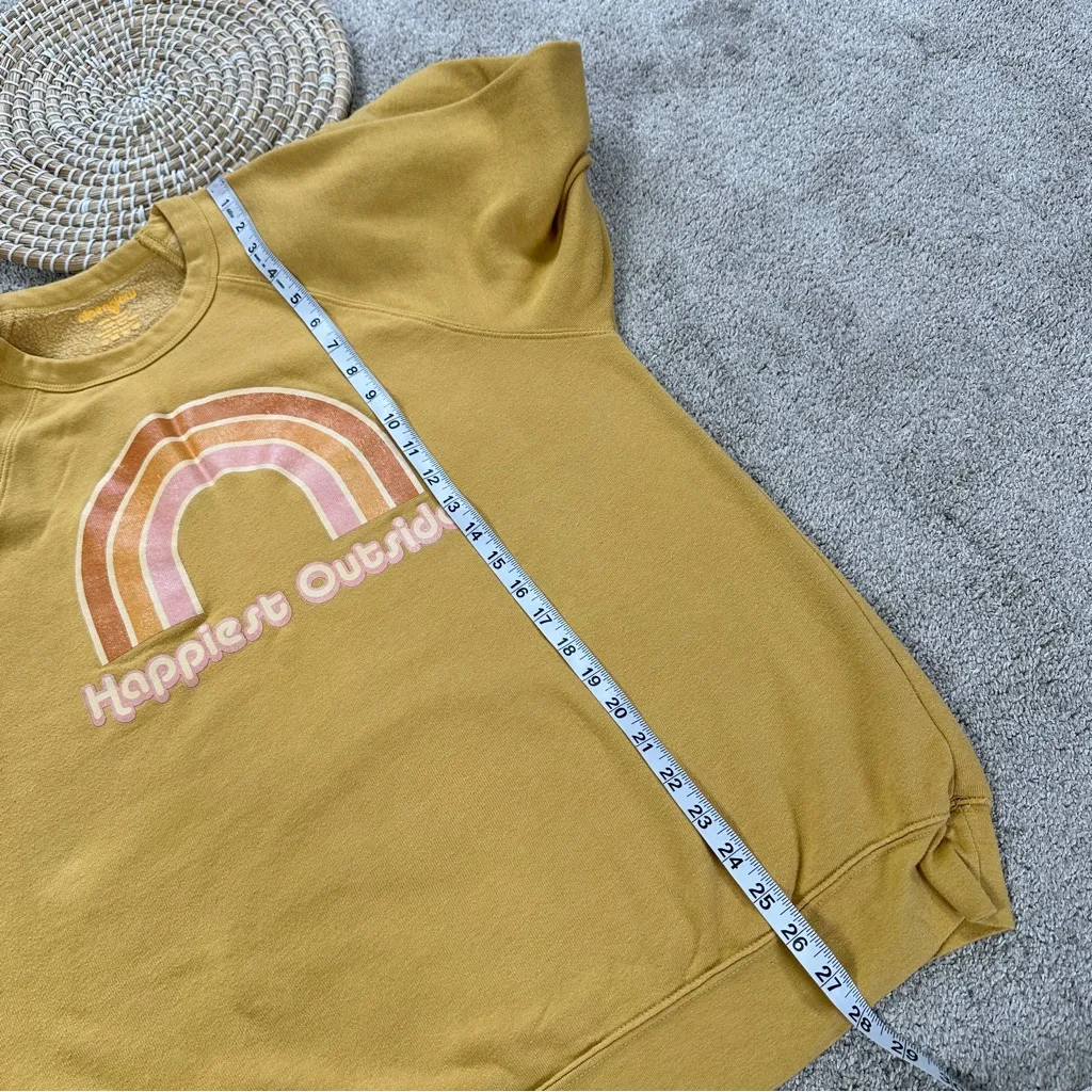 alpenglow Women’s Happiest Outside Crewneck Sweatshirt Longsleeve in Mustard XL Yellow - Image 13