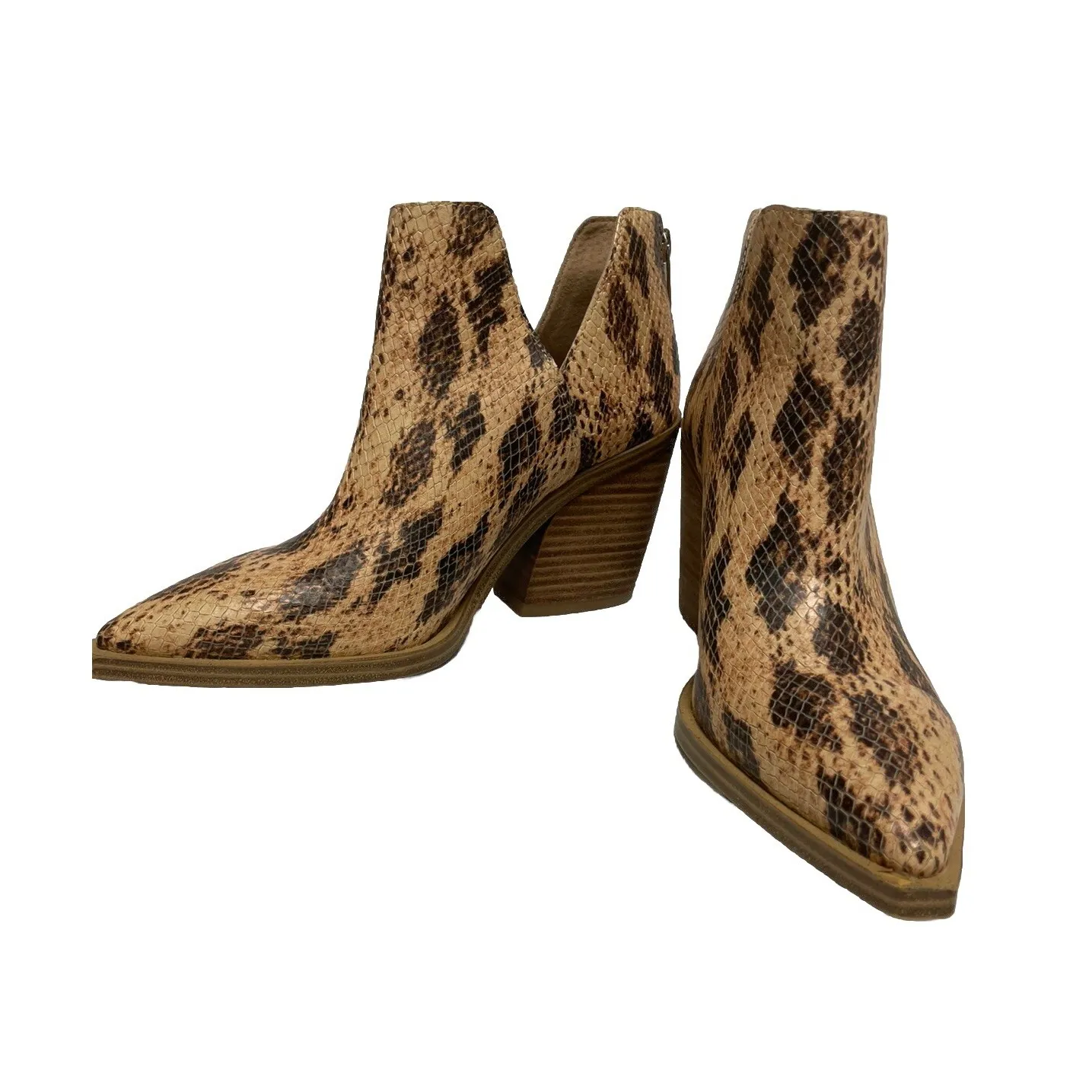 Vince Camuto Gigietta Faux Snake Skin High Block Heel Western Booties Size 6.5M - Image 5