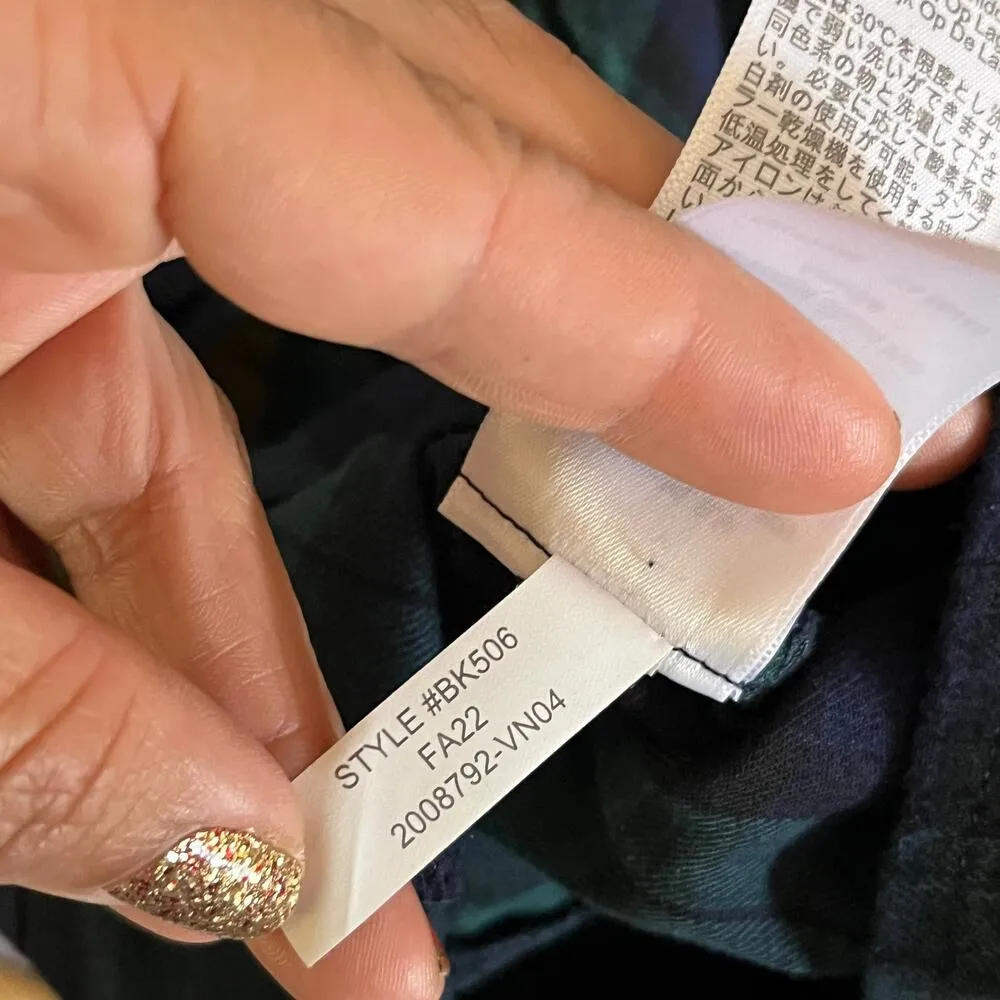 J. Crew Women's Flannel Squareneck Ruffle Plaid Cotton Long Sleeve Top PXS NWT Green Size XS - Image 5