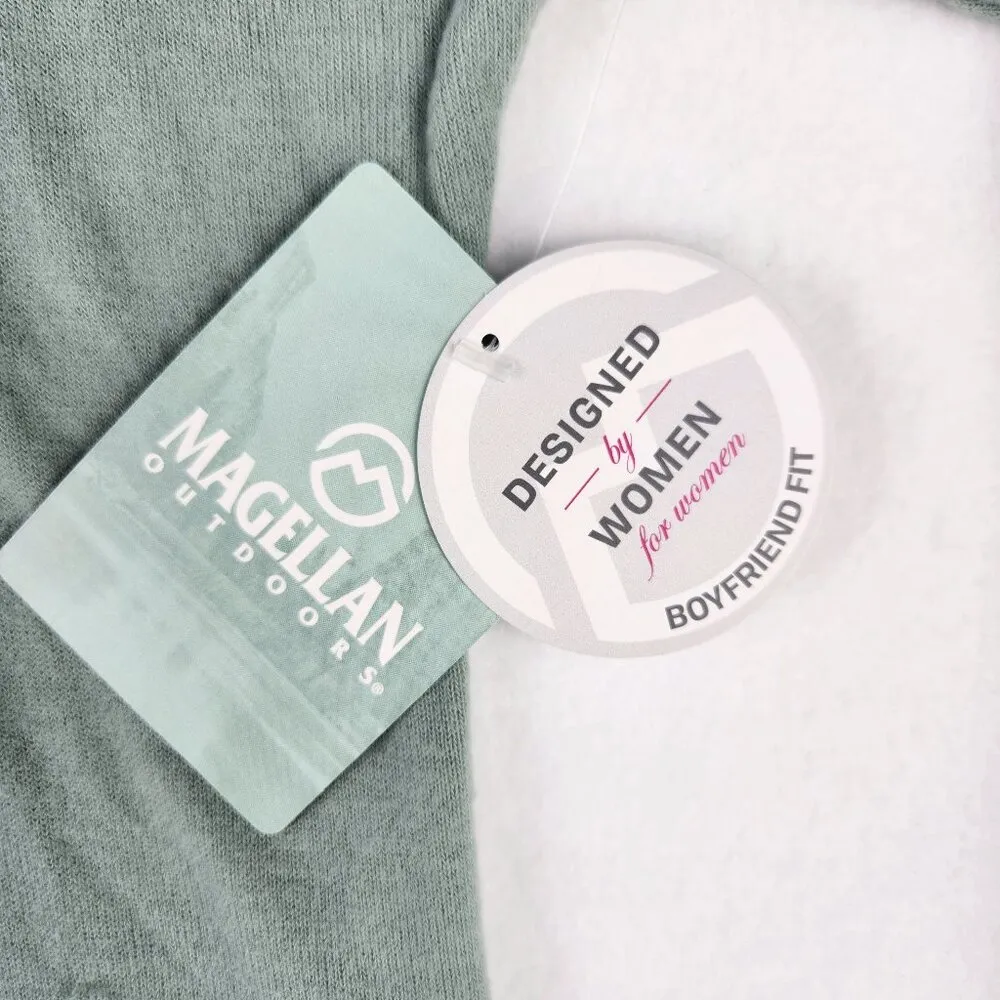 Magellan Outdoors Womens Boyfriend Fit Shirt Iceberg Green Size M - Image 3