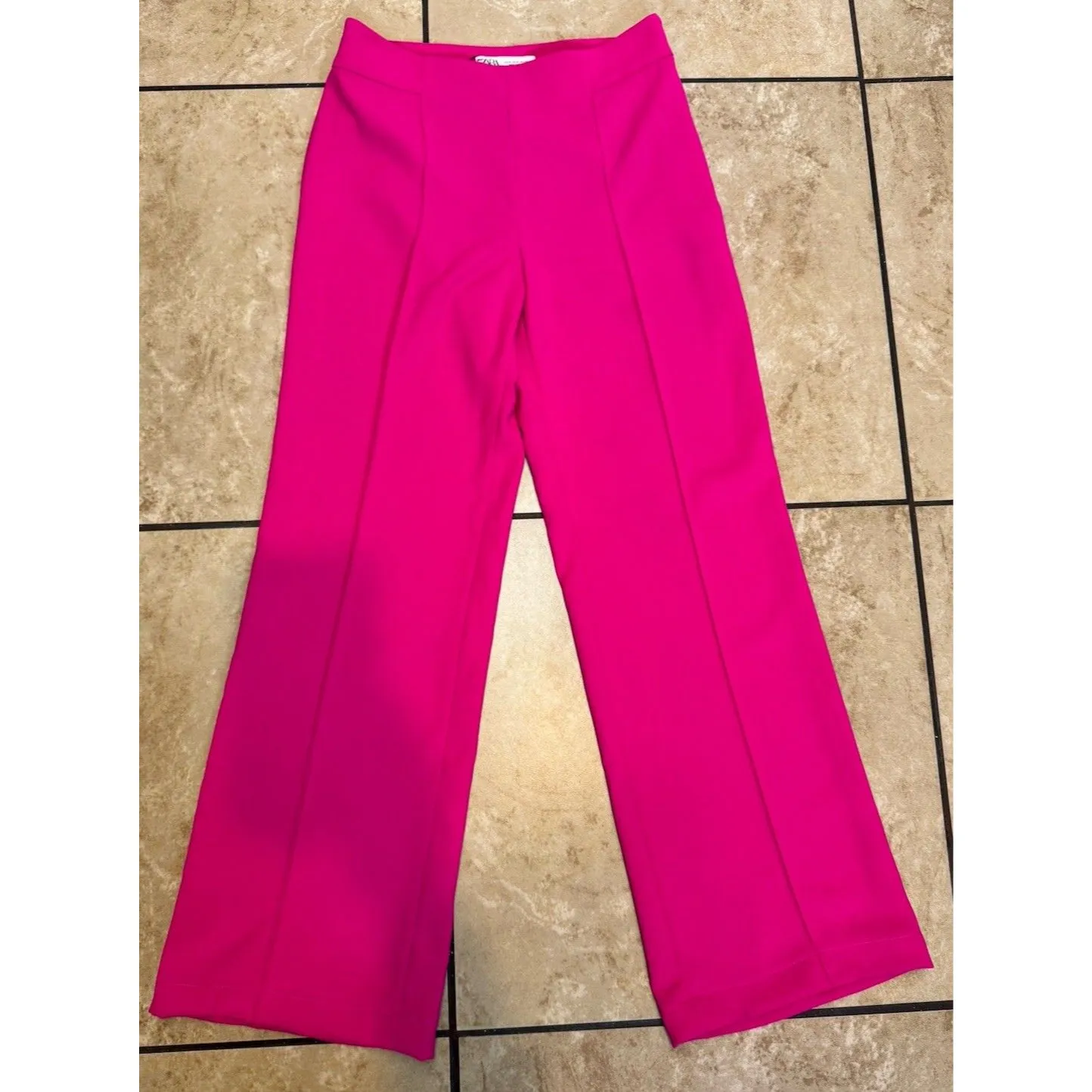 ZARA Women's Flowy Wide Leg Pants Hot Pink-Fuschia Dress Pants Size M - Image 9