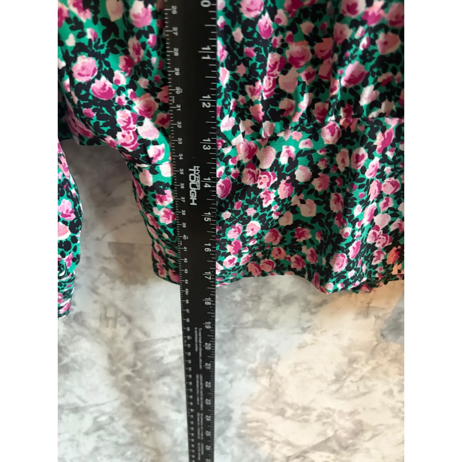 Zara Floral Print Long Sleeve Blouse Smocked Crop Top M‎ - Image 7