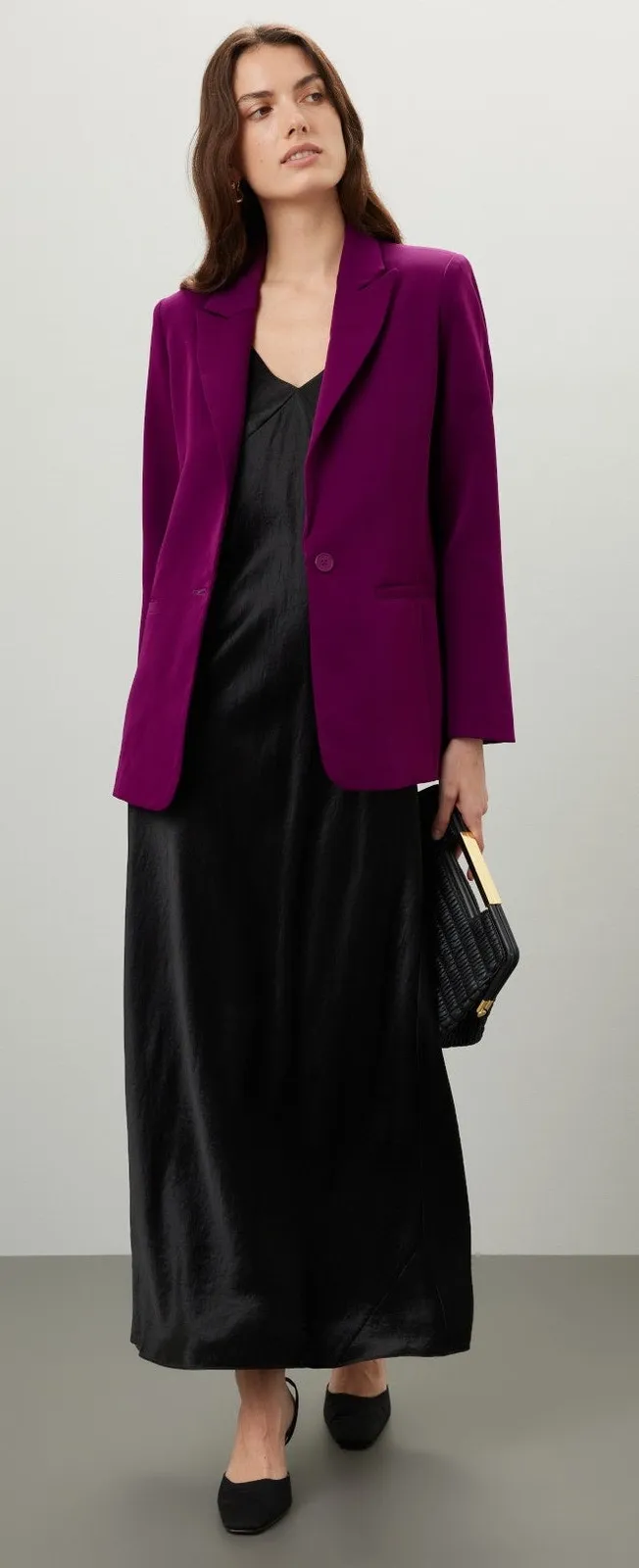 Endless Rose Jewel Purple One Button Career Office Preppy Blazer Jacket Size S - Image 1