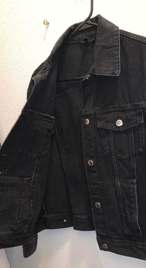 H&M Black Demin Jacket - Image 3