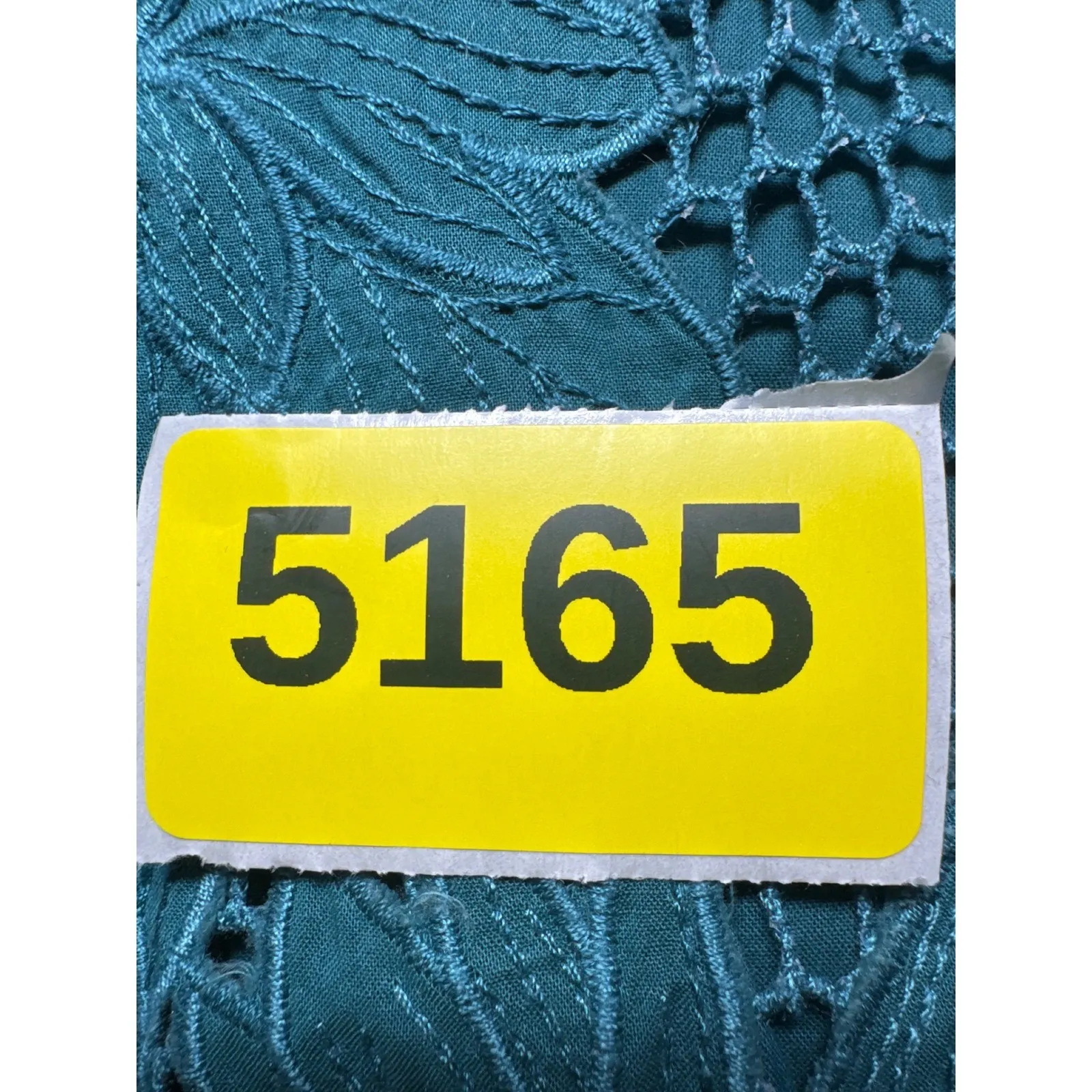 Lands End Teal Embroidered V Neck 3/4 Sleeve Tunic Top Women's Size M - Image 11