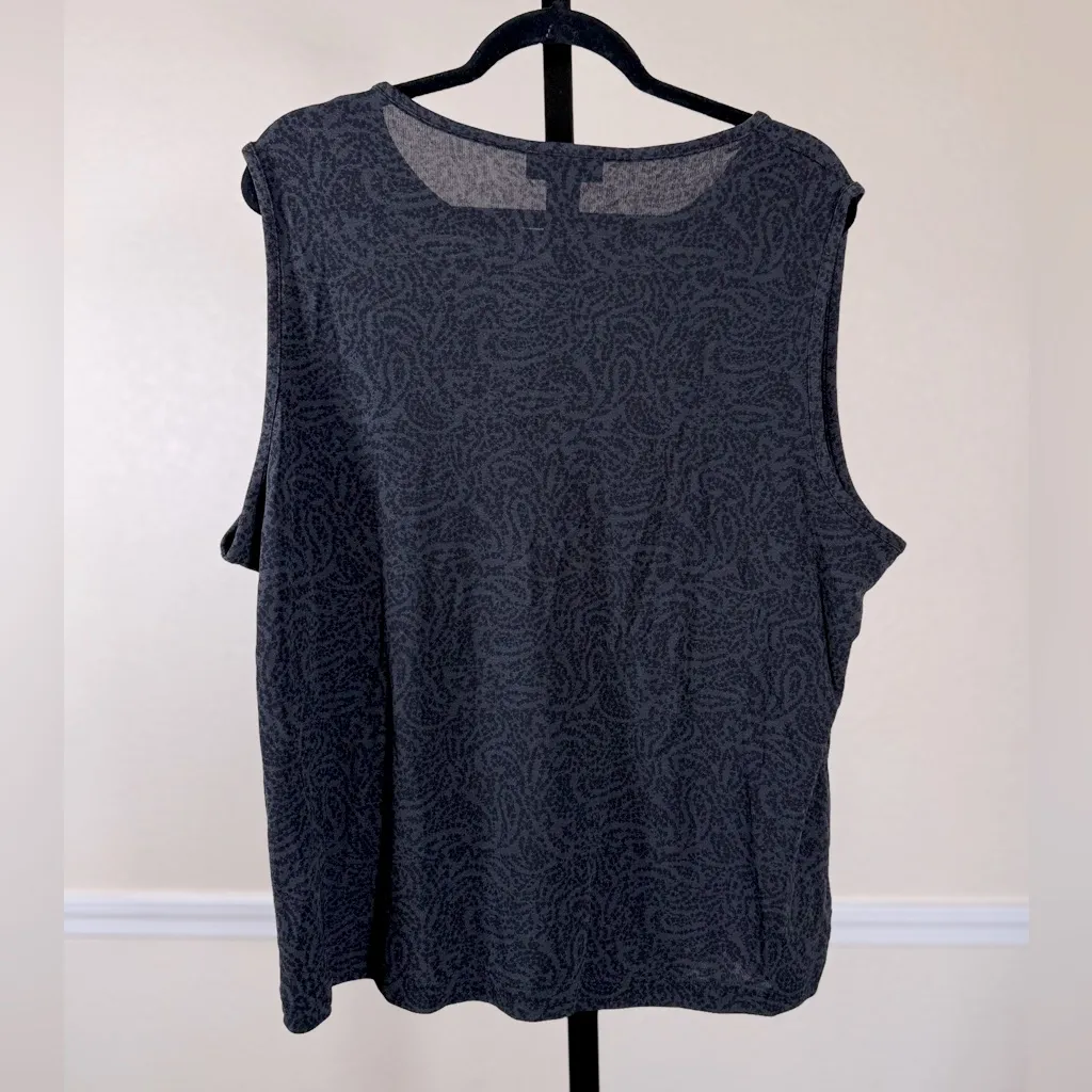 Charter Club Women’s Plus Size 3X Black Gray Paisley Layering Tank Top Stretchy - Image 2