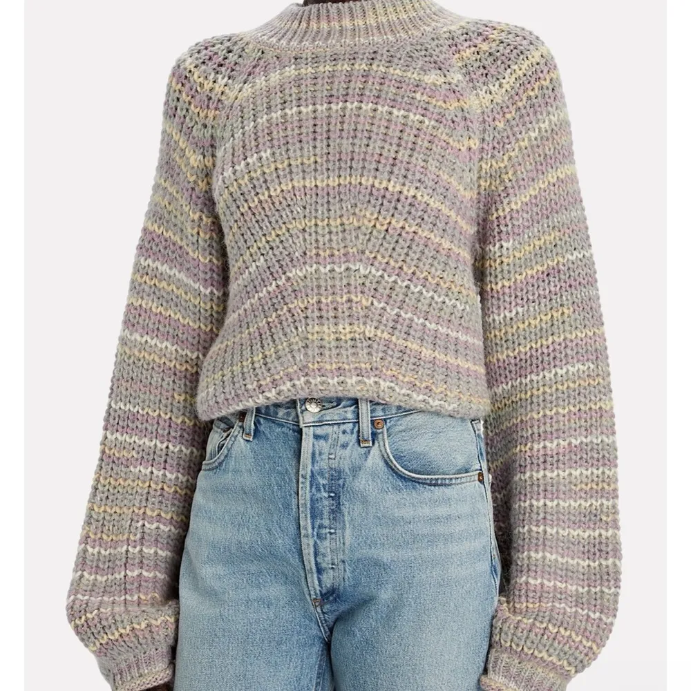 New NICHOLAS Maliya Space Dyed Multi grey Sweater sz M Purple Size M - Image 11