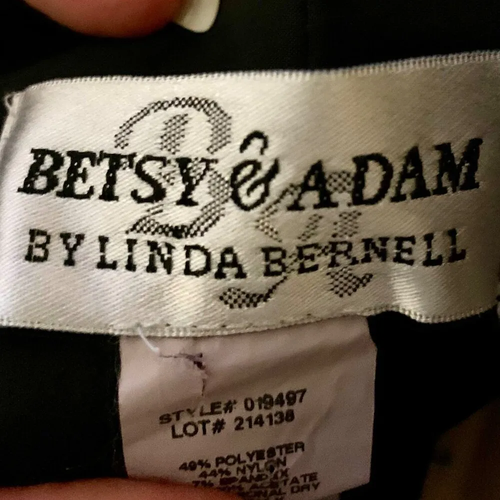 Betsy & Adam Taffeta Strapless Pleated 6 Mini Cocktail Dress Bubble Hem Black - Image 10