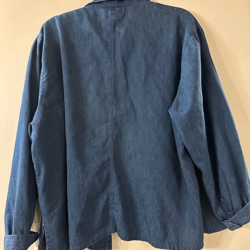 Classic Vintage Blue Denim Women's Blouse Size M - Image 2