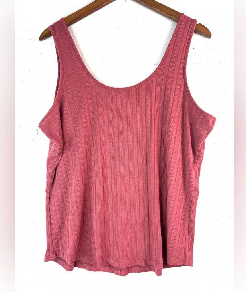 Maurices XL Y2K Ribbed Button Detail Crop Tank Too in Mauve Pink Tank Top - Image 2