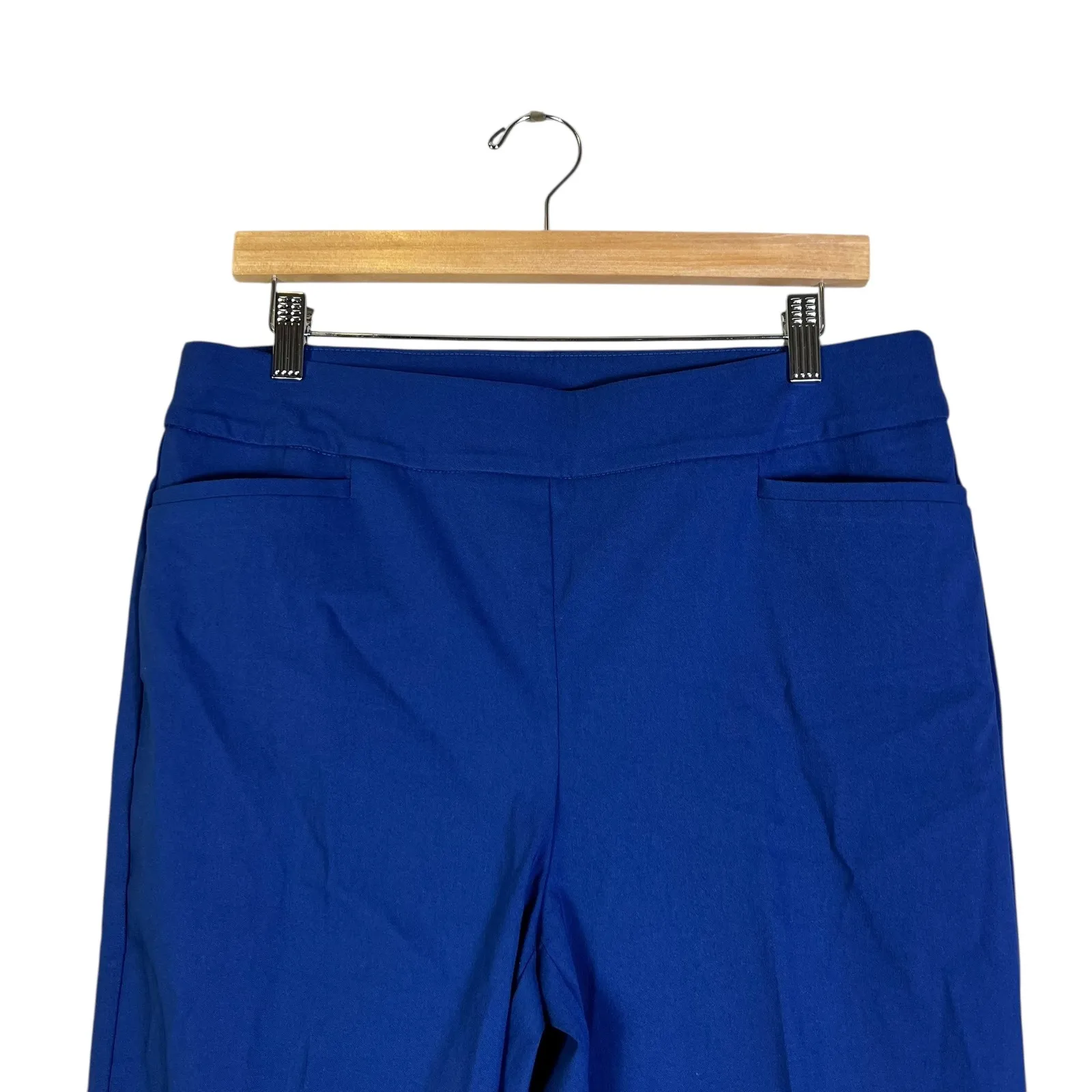 Chicos Womens Size 10 Blue Stretch Straight Leg Dress Pants Ankle Length - Image 2