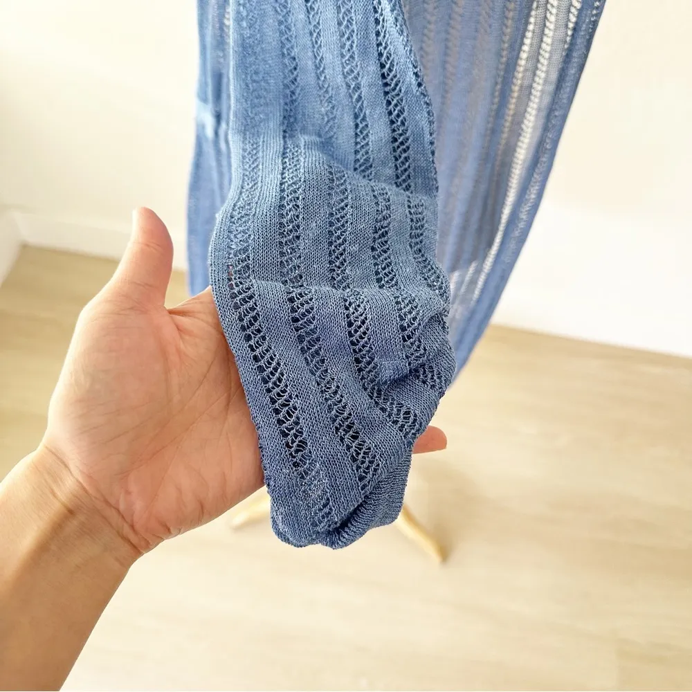 Nic+Zoe Sheer Nights Blue Linen Blend Cardigan NWT | Medium - Image 11