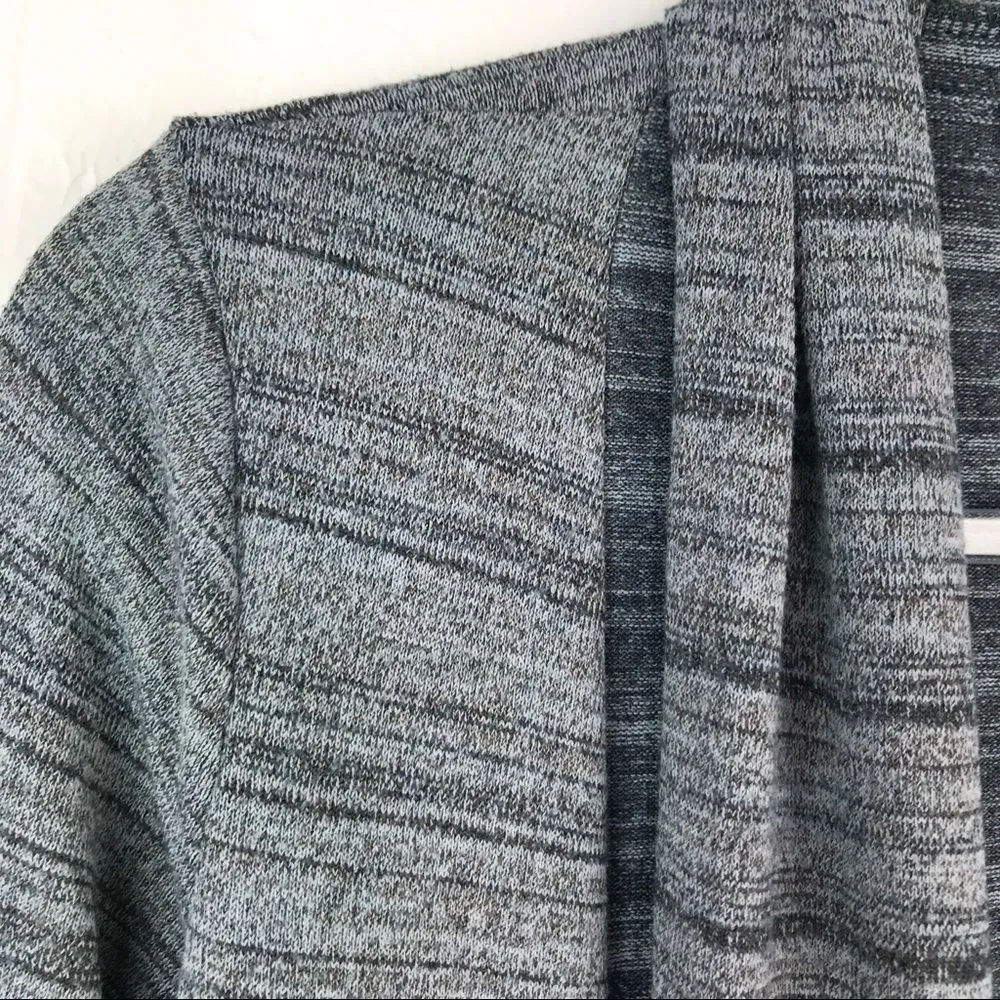 Kimchi Blue  Gray Striped 3/4 Sleeve Open Front Cardigan Sweater Small - Image 2