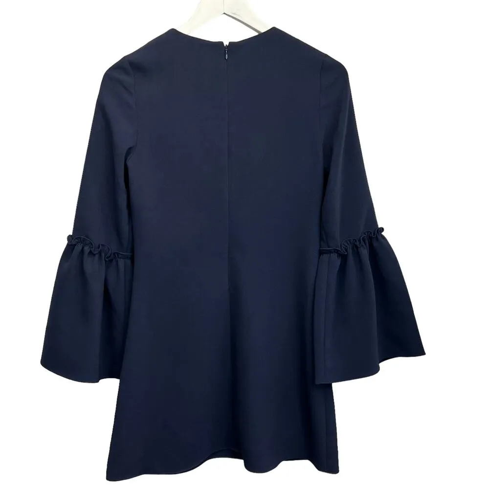 LIKELY Valentina Mini Dress Blue Size 2 Long Sleeve Flare Sleeve Ruffle A-Line - Image 5