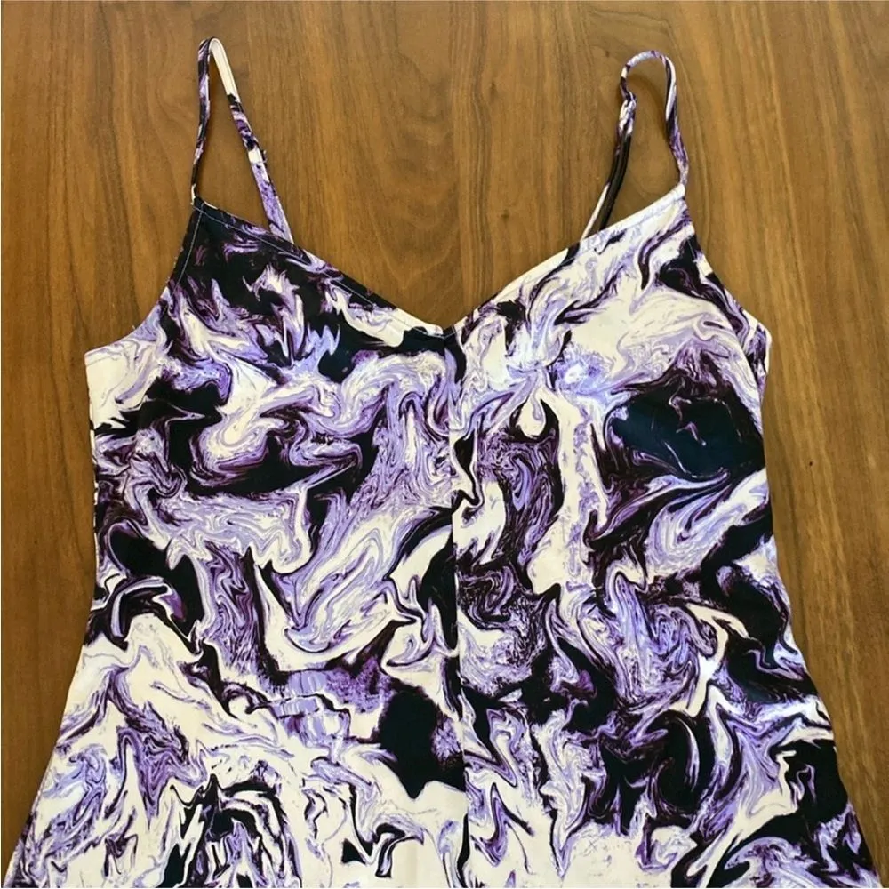 Afrm Women's Purple and White Dress Size L - Image 7