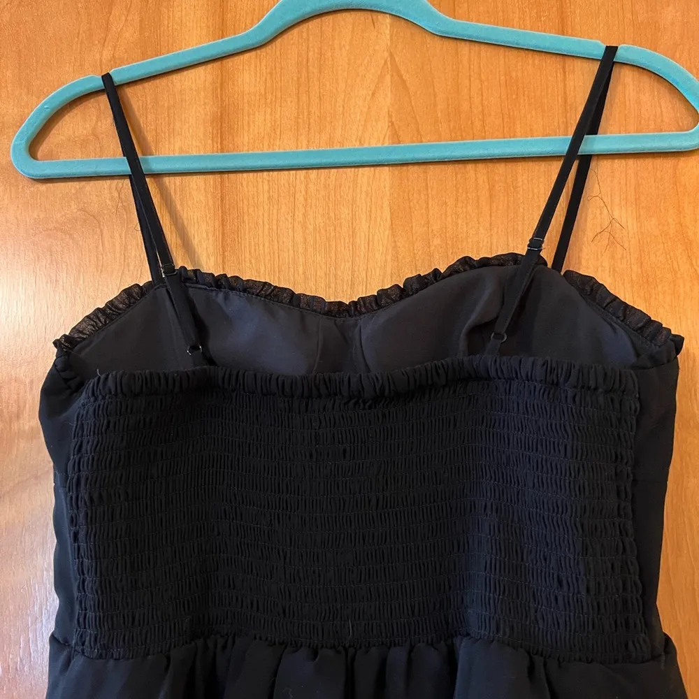 American Eagle Outfitters AEO Tiered Ruffle Mini Sexy Black Dress Size 6 - Image 7