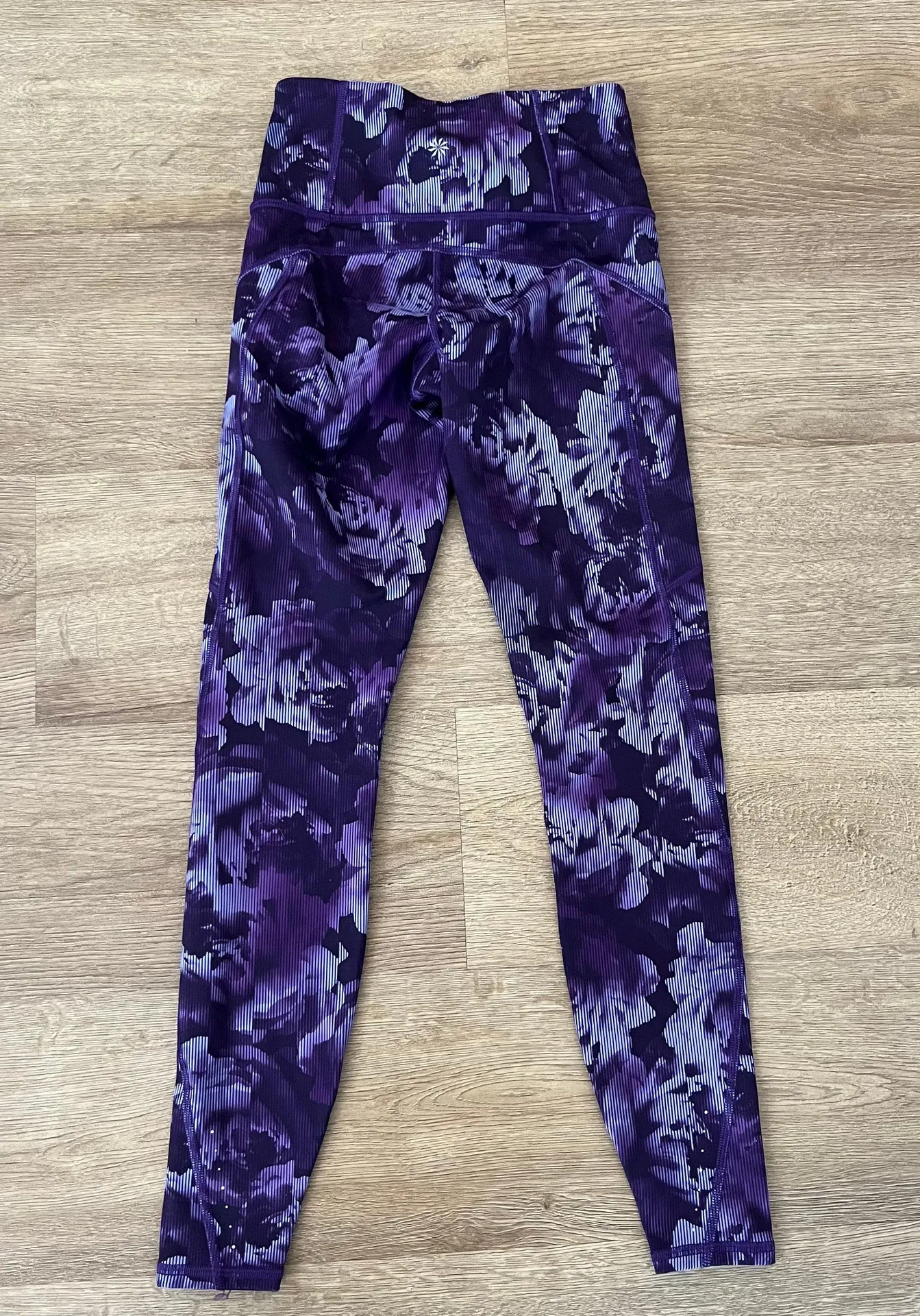 Rainier Printed Tight Leggings Spliced Floral Violet Size XXS Running - Image 4