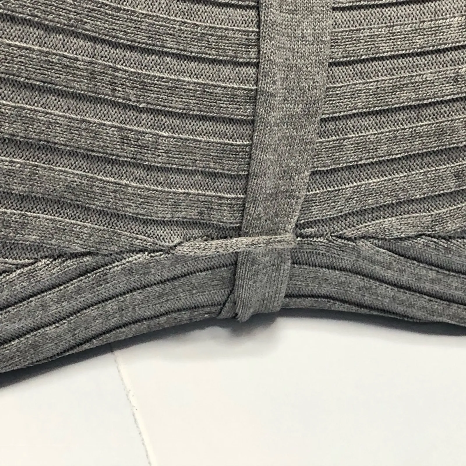 Hera Collection Grey Ribbed Bodycon Sweater Dress Faux Button Slit Size L - Image 12