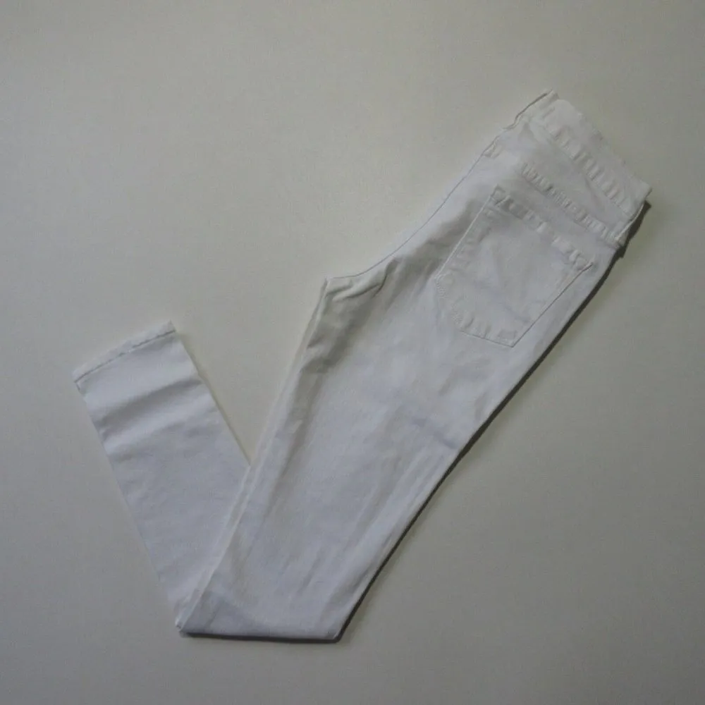 NWT FRAME Le Skinny de Jeanne in Blanc Color Rip Destroyed Stretch Jeans 31 - Image 6