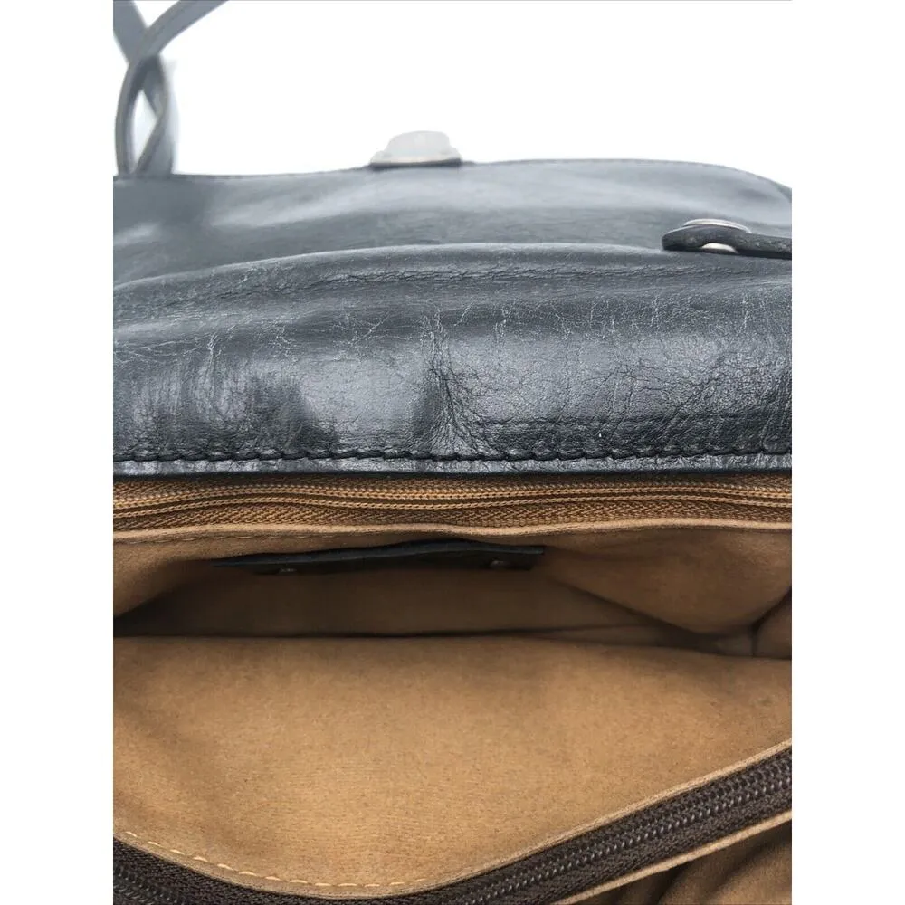 Patricia Nash Bianco Crossbody Organizer Black Leather Purse Handbag - Image 14