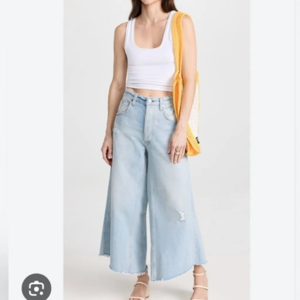 Citizens of Humanity Tessa High Rise Culotte Wide Leg Jeans in Glacier Size 27 - Image 5