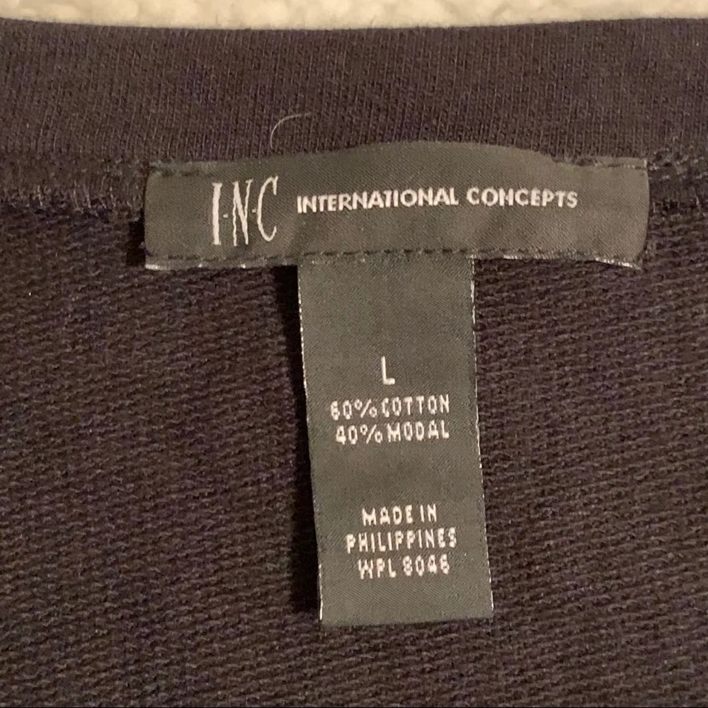 INC International Concepts Ruffled Sweatshirt Black Size L - Image 6