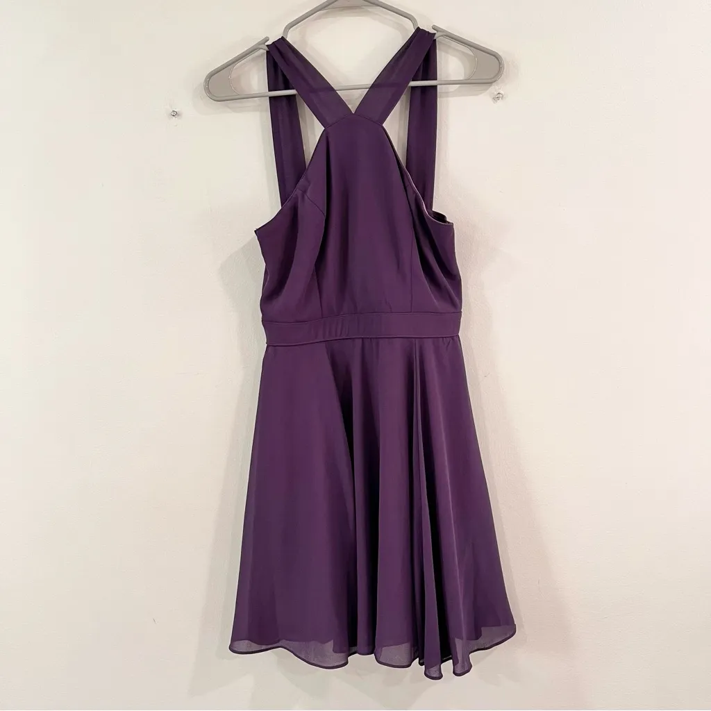 Lulus Forevermore Dusty Purple Halter Sleeveless Skater‎ Dress SMALL - Image 6