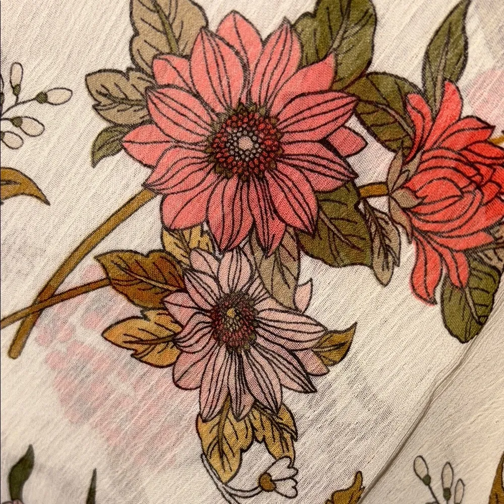 Kut from the Kloth Cream Pink Floral Wrap Blouse - Image 4