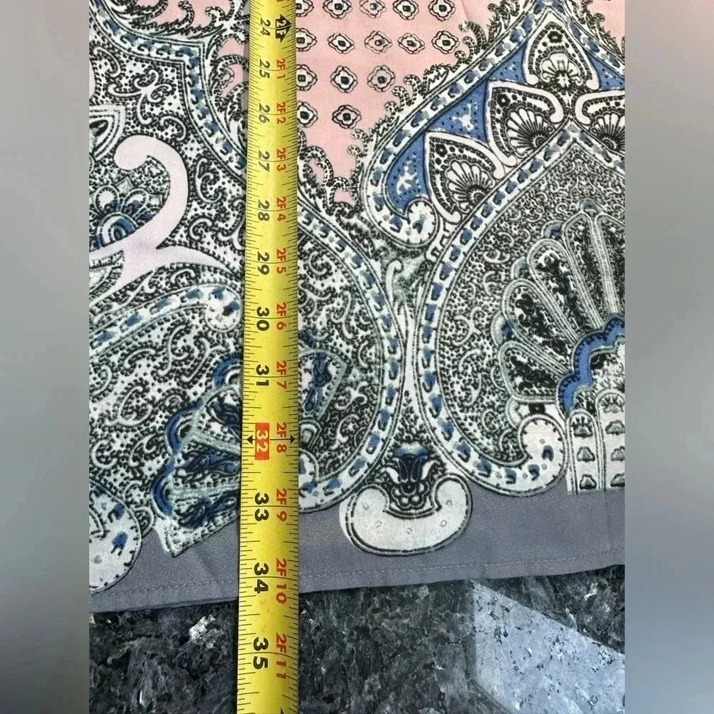 Ann Taylor Pink Paisley Bohemian V-Neck Zippered Back Shift Dress Size S Small - Image 7