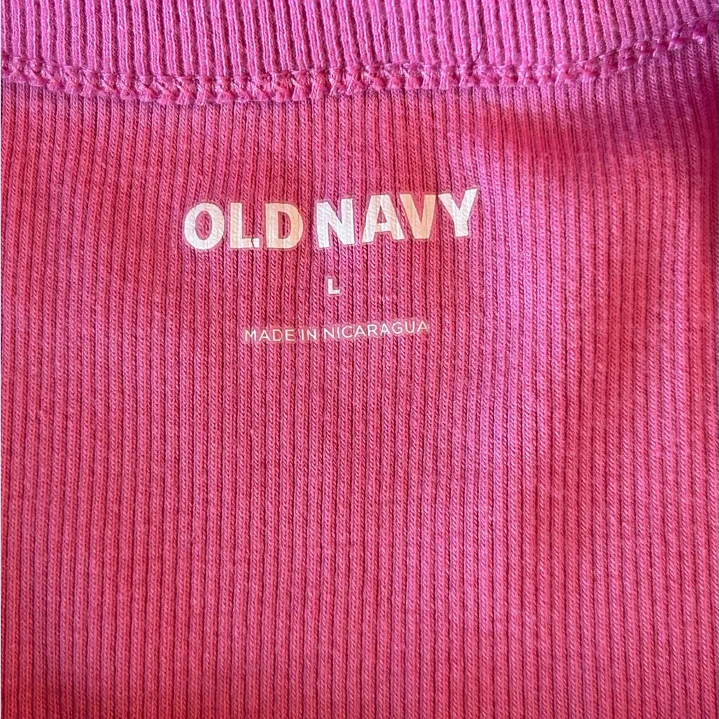 Old Navy Women's Ribbed Short Sleeve Tee Pink size Large - Image 3