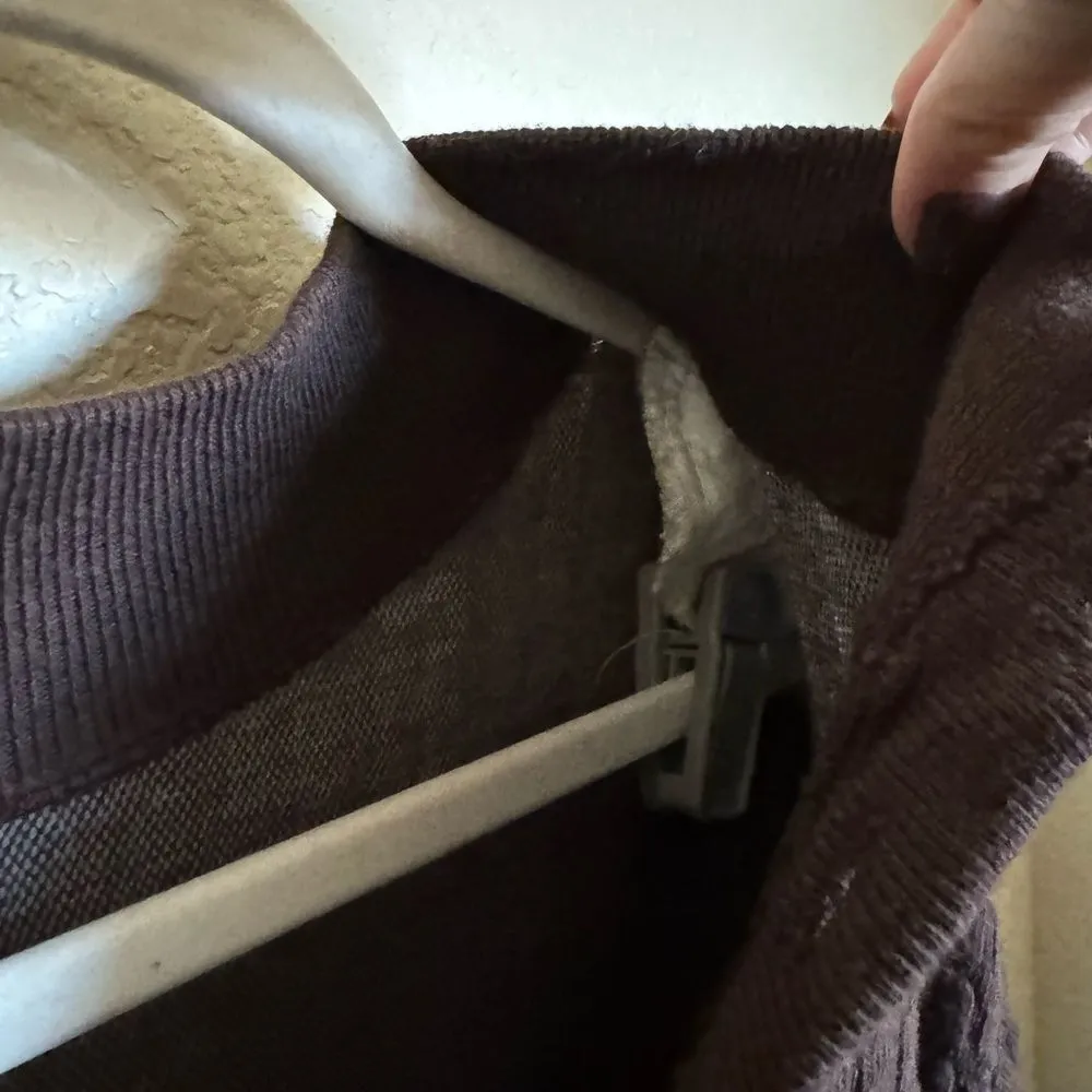 Vintage CP Shades Cable Knit‎ Sweater in Medium Brown Buttoned Back Reversible - Image 4