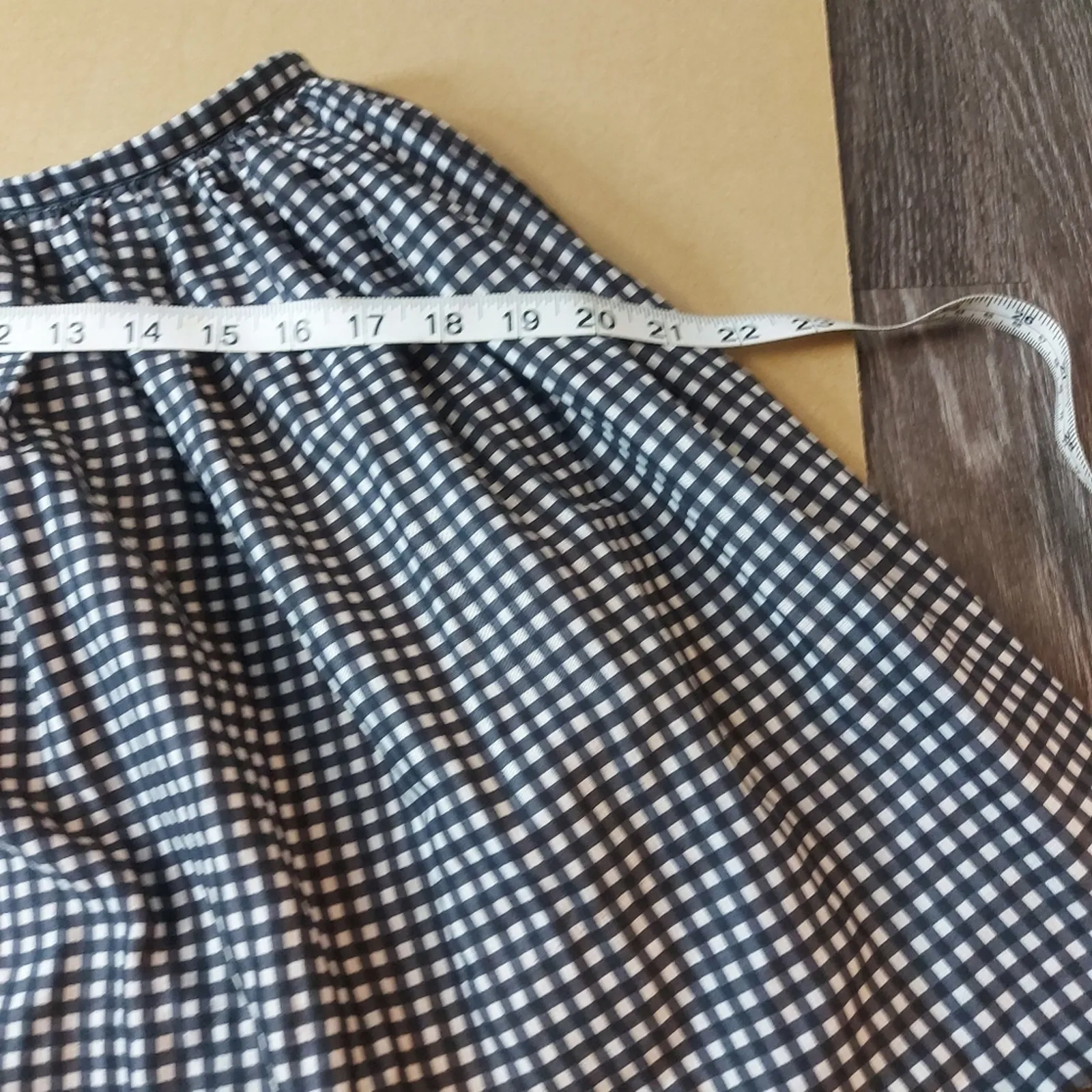 Madewell Black & White Shirred Gingham Skirt 0 Cottagecore Preppy Classic Twee - Image 4
