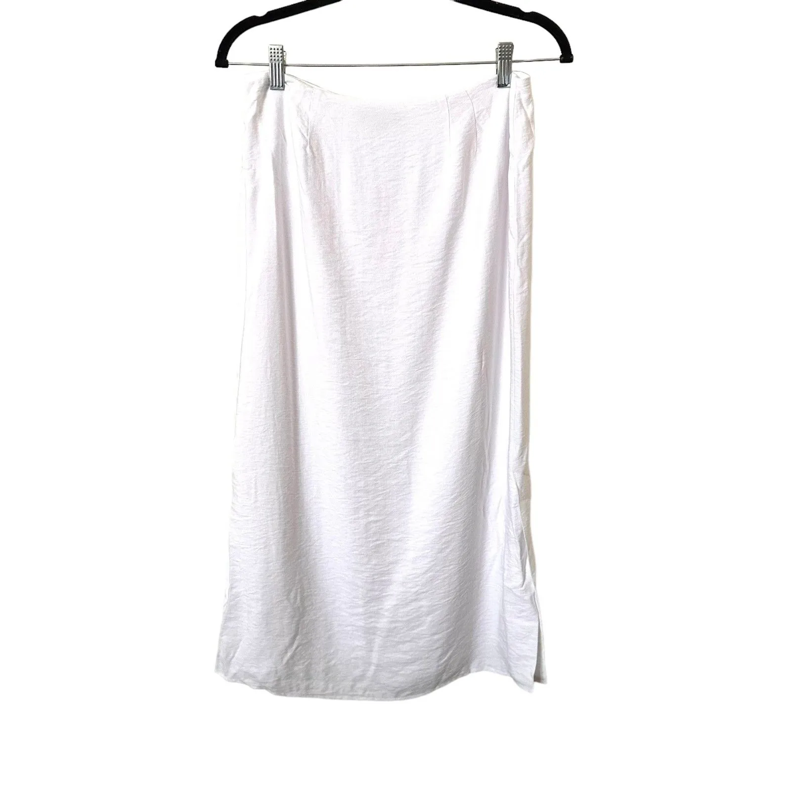1 STATE Double Slit Midi Skirt White‎ Sz Small - Image 3