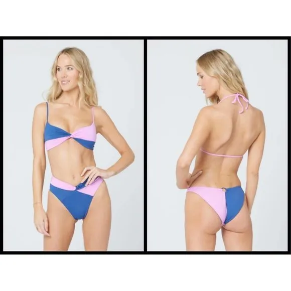 💕L*SPACE💕  Color Block Bikini Set (Ringo Top L + Mercury Classic Bottom M) NWT - Image 2
