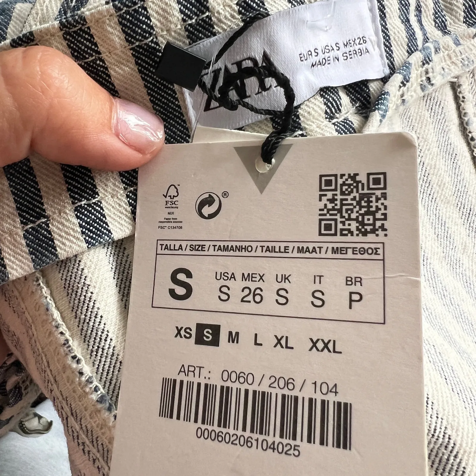 Denim Stripe Bustier Crop Top, Y2K, Indie Sleaze, Grunge,‎ Streetwear, Small - Image 6