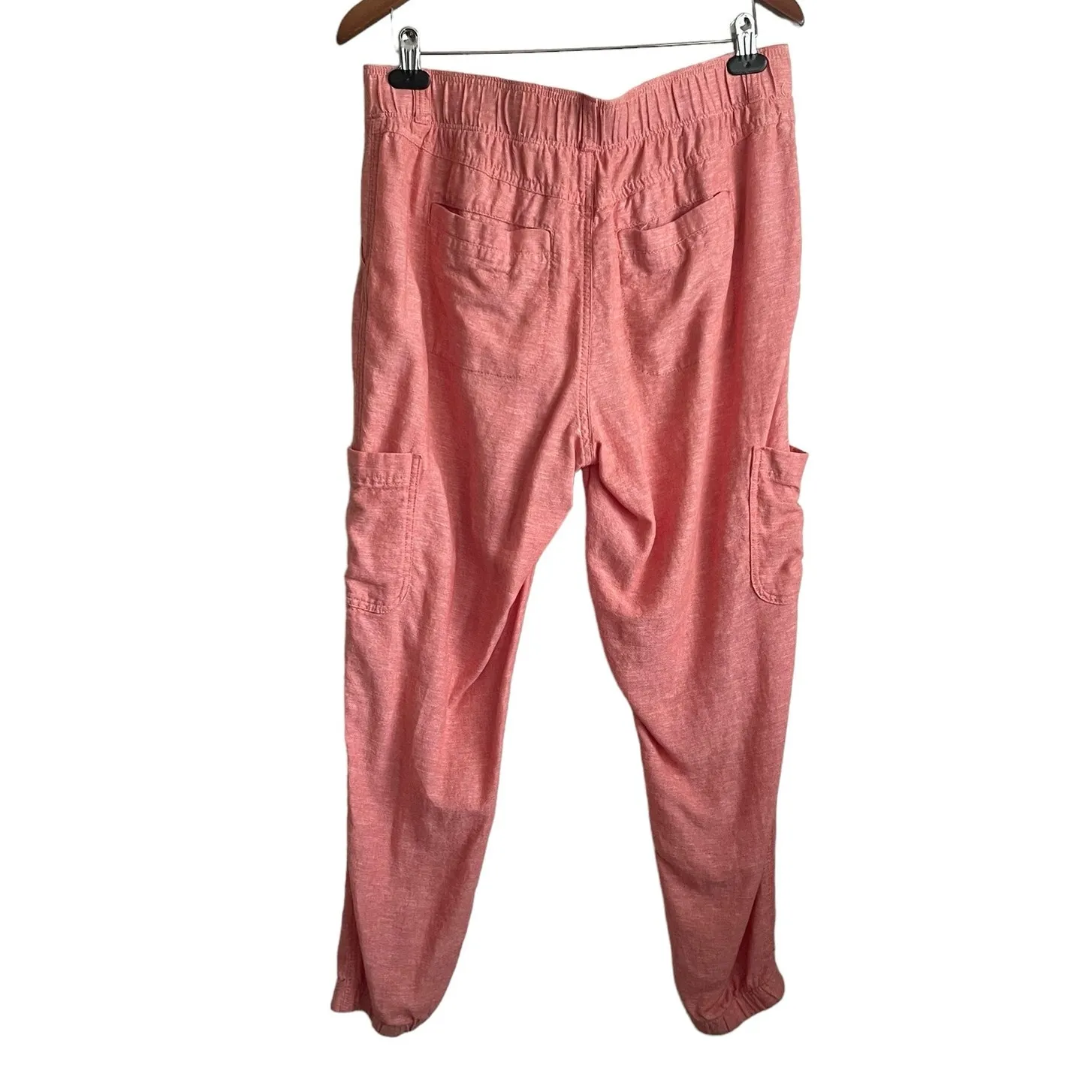 Sonoma‎ Women Linen Pants Tapered 12 Coral Beachy Coastal Casual Vacay Resort Orange - Image 3